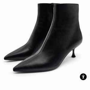 Kitten heel ankle boots.